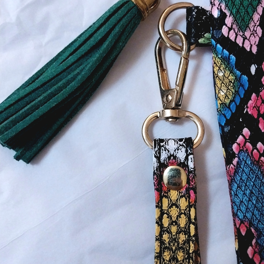 Multicolor Snakeskin Clutch - Picture 2 of 7